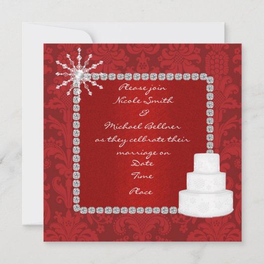 Holiday Wedding Invitation with SNOWFLAKES 招待状 (裏面)