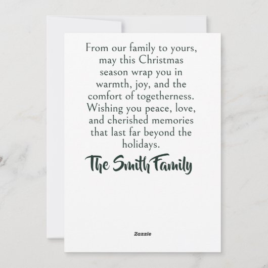 Holiday Whimsy: A Personalized Christmas Greeting シーズンカード (裏面)