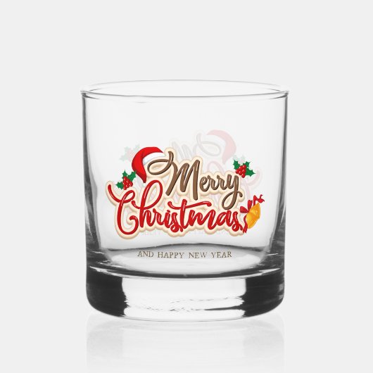 Holiday Whiskey Glass Set – Merry & Bright Barware ウイスキーグラス (正面)