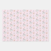 Holiday White Pumpkin Watercolor Art Pattern ラッピングペーパーシート (正面2)