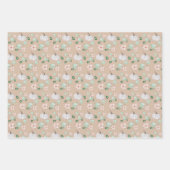 Holiday White Pumpkin Watercolor Art Pattern ラッピングペーパーシート (正面)