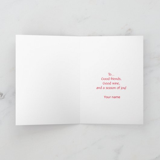 Holiday Wine Cheer Card カード (内部)