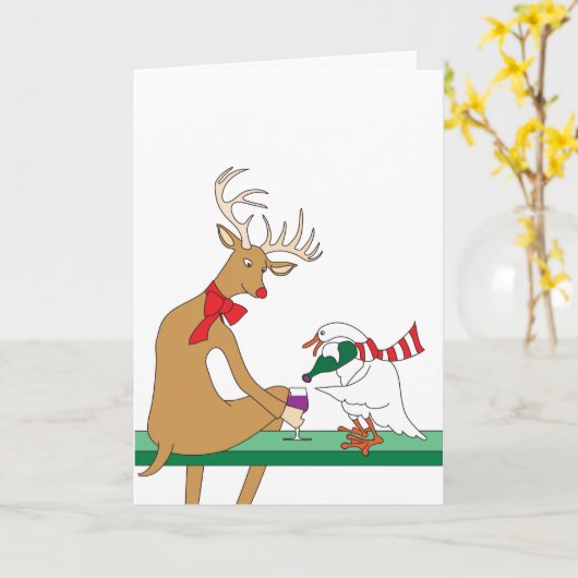 Holiday Wine Cheer Card カード (黄色い花)