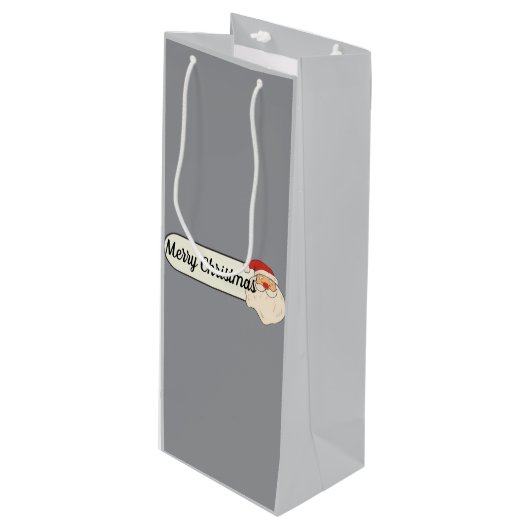 Holiday Wine Gift Bag – Cheerful Christmas Design ワインギフトバッグ (正面アングル)