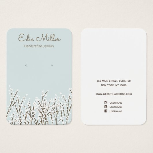 Holiday Winter Branches  Earring Jewerly (正面&裏面)