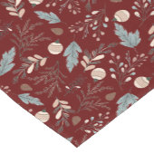 Holiday Winter Greenery Script Merry Christmas ショートテーブルランナー (コーナー)