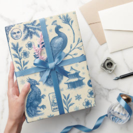 Holiday & Winter Mahjong Toile Wrapping Paper ラッピングペーパー