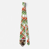 Holiday Wirehaired Pointer Dog Plaid Christmas ネクタイ (正面)