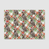 Holiday Wirehaired Pointer Dog Red Plaid Christmas 薄葉紙 (正面)