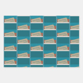 Holiday Wish onパーソナライズされた Tones and 自然 Blue ラッピングペーパーシート (正面)