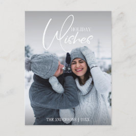 Holiday Wishesクリスマスフォトポストカード シーズンポストカード