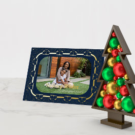 Holiday Wishes Filigree額縁の写真 箔シーズンカード