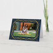 Holiday Wishes Filigree額縁の写真 箔シーズンカード (正面)