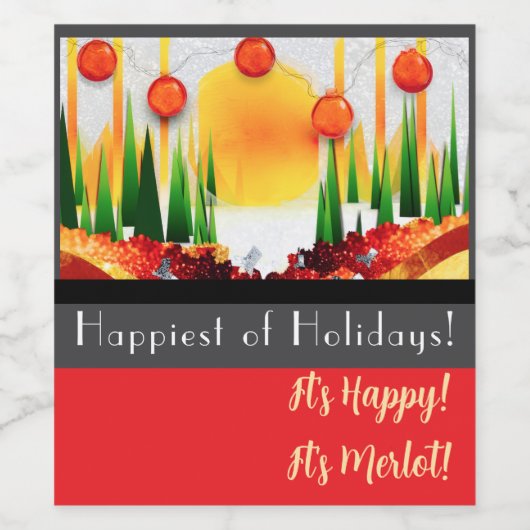 Holiday within the Pines! ワインラベル (シングルラベル)