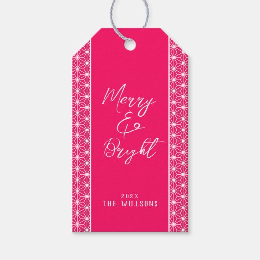 Holiday Wrapping ASANOHA Japanese Kimono pattern  ギフトタグ (正面)