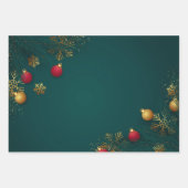 Holiday Wrapping Paper Flat Sheet Set of 3 ラッピングペーパーシート (正面)