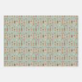 Holiday Wrapping Paper Flat Sheet Set of 3 ラッピングペーパーシート (正面2)