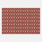 Holiday Wreath and Ornament Gift wrap sheets ラッピングペーパーシート (正面)