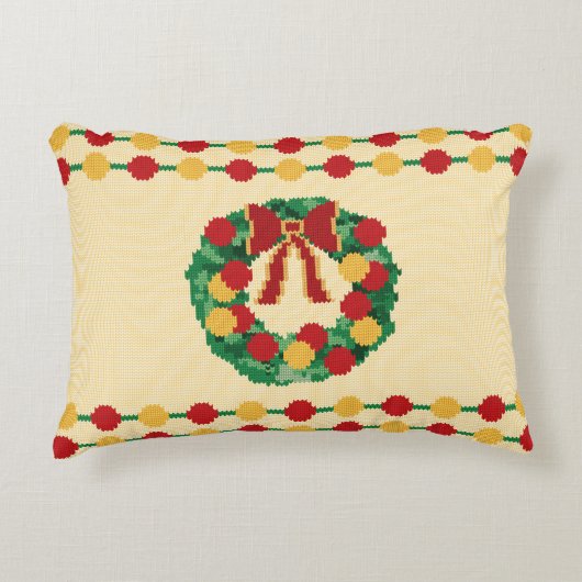 Holiday Wreath Knit アクセントクッション (正面)