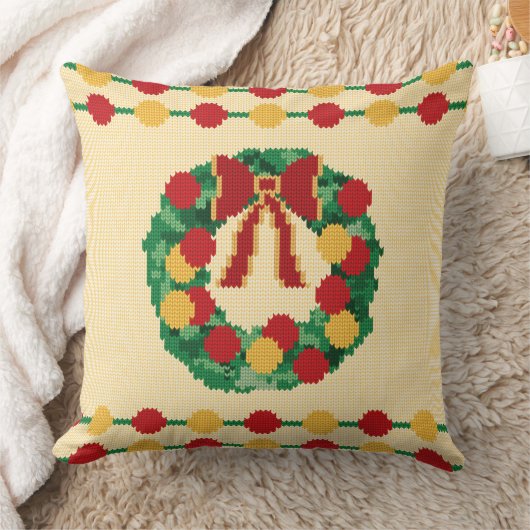 Holiday Wreath Knit クッション (ブランケット)