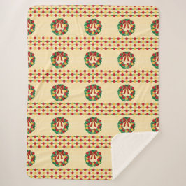 Holiday Wreath Knit シェルパブランケット