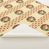 Holiday Wreath Knit シェルパブランケット (3/4)