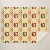 Holiday Wreath Knit シェルパブランケット (正面(横))