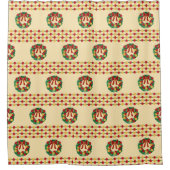 Holiday Wreath Knit シャワーカーテン (正面)