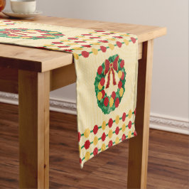 Holiday Wreath Knit ショートテーブルランナー