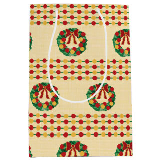 Holiday Wreath Knit ミディアムペーパーバッグ
