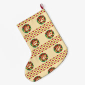 Holiday Wreath Knit ラージクリスマスストッキング (裏面 (吊り時))