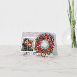 Holiday Wreath Photo Template Merry Christmas シーズンカード