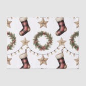 HOLIDAY WREATH STOCKINGS LIGHTS STARS 薄葉紙 (正面)
