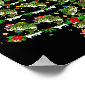 Holiday Xmas Lighting Santa B Fish Christmas Tree  ポスター (角)