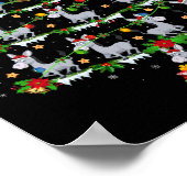 Holiday Xmas Lighting Santa Donkey Christmas Tree ポスター (角)