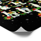 Holiday Xmas Lighting Santa Llama Christmas Tree  ポスター (角)