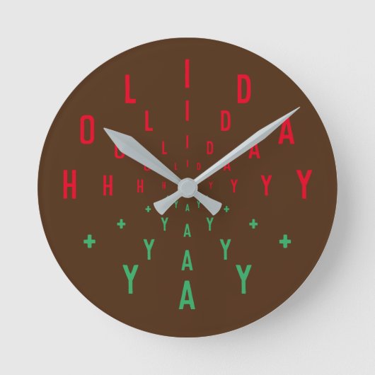 HOLIDAY YAY アルファベットナンバー ラウンド壁時計 (正面)