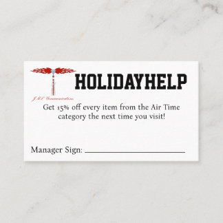 HOLIDAYHELPクーポン 名刺
