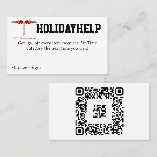 HOLIDAYHELP Coupon 名刺 (正面/裏面)