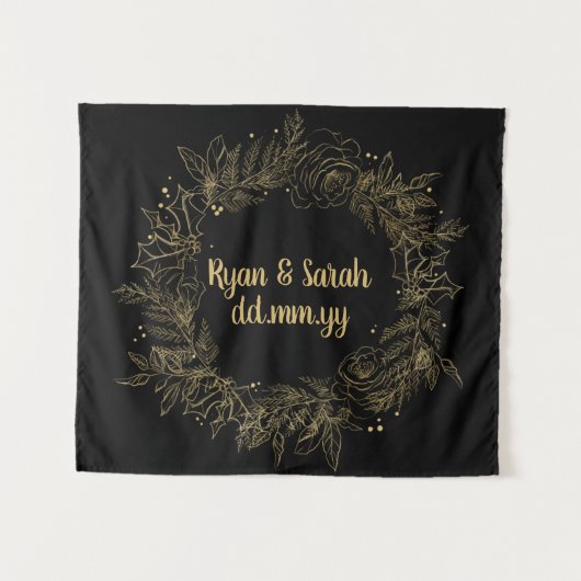 Holiday's 結婚 Backdrop Winter Photo Booth タペストリー (正面(横))