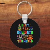 Holidays Around World Xmas Hanukkah Kwanzaa Diwali キーホルダー (正面)
