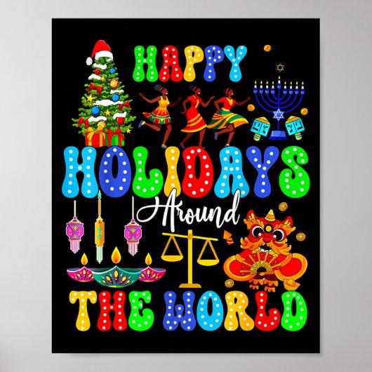 Holidays Around World Xmas Hanukkah Kwanzaa Diwali ポスター (正面)