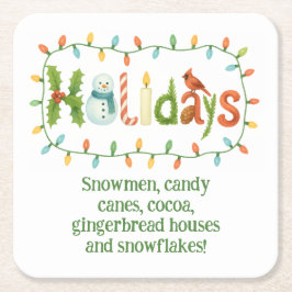 Holidays designed Christmas スクエアペーパーコースター