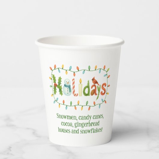 Holidays designed Christmas 紙コップ (裏面)