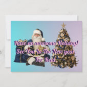 Holidays greeting with Tree And Santa claus シーズンカード (正面)