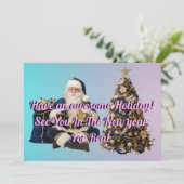Holidays greeting with Tree And Santa claus シーズンカード (スタンド正面)