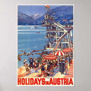 Holidays in Austria Vintage Poster 1933 ポスター