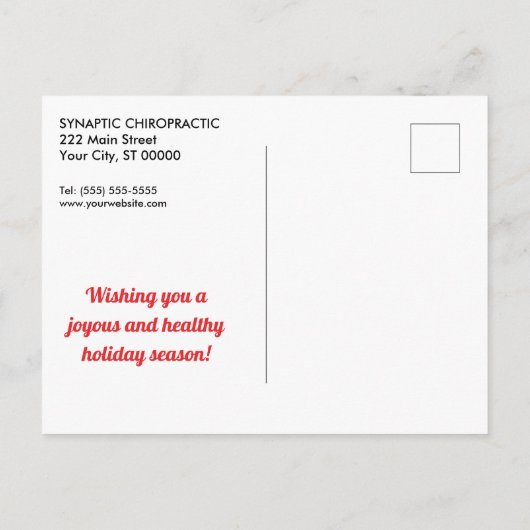 Holidays JOY (Atlas)カイロプラクティックはがき シーズンポストカード (裏面)