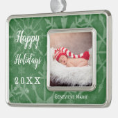 Holidays Snowflake Keepsake Yearの写真 シルバープレートフレームオーナメント (左)