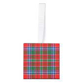 Holidaytimeの一族のMacBean MacBainのタータンチェック格子縞 キューブオーナメント (正面)